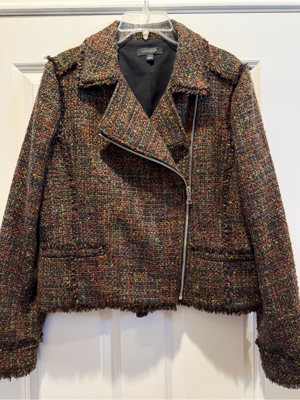 Women’s multicolor bouclé jacket in size 12 New Without Tags